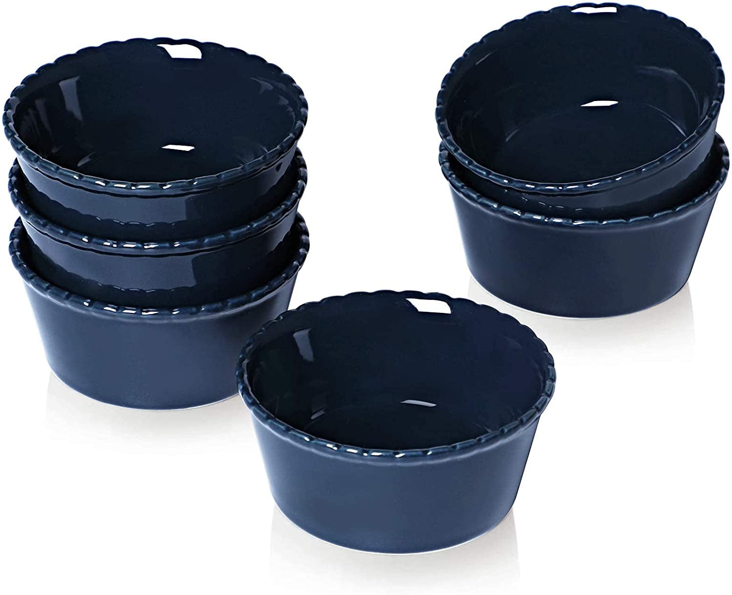 Ceramic Ramekins,4oz Souffle Dishes Bakeware Set for Home Kitchen Set