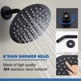 thumbnail image 3 of Black Tub Shower Faucet Set Complete With 8-Inch Rainfall Shower Head And Tub Spout Included Shower Valve Tub Shower Trim Kit Matte Black Sower System, 3 of 13