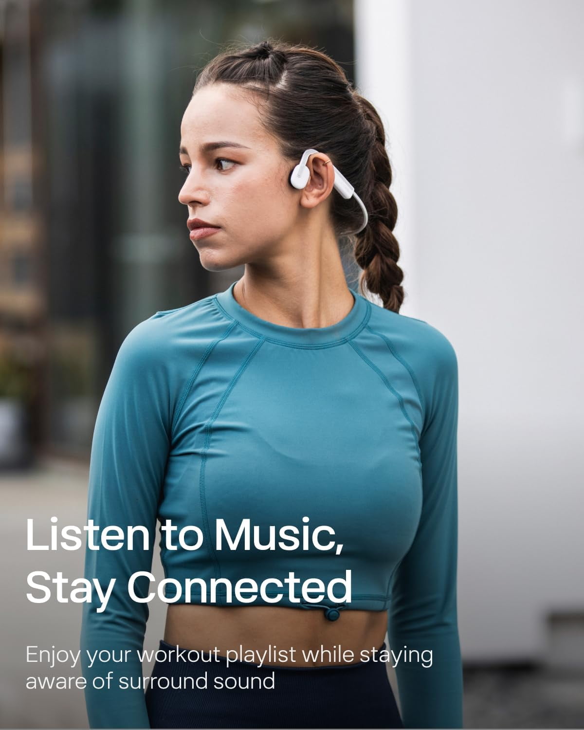 Restored Shokz OpenMove Bone Conduction Waterproof Bluetooth Headphones for Sports(Formerly Aeropex), White (Refurbished)