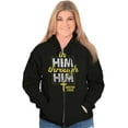 thumbnail image 3 of In Him Through Him Christian Cross Unisex Fleece Graphic Zip Up Hoodie Brisco Brands 3X, 3 of 5