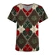 thumbnail image 5 of Tops Cortos para Mujeres con Cuello en V Y Bolsillo, Blusa de Manga Corta Impresa para Uso Casual Diario, 5 of 5