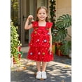 thumbnail image 6 of RUINIXCW Toddler Baby Girl Christmas Tree Dress Outfit Kids Girl Flying Sleeve Poms Decor Shinny Star Tutu Tulle Dress Little Girls Summer Fall Cake Smash Party Dress, 6 of 9