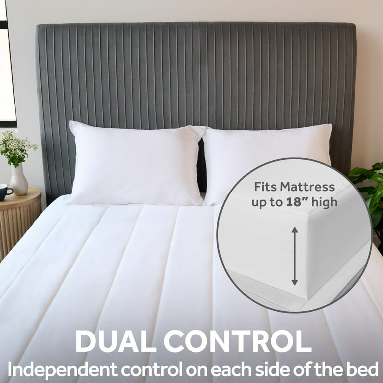 Sunbeam Restful Quilted Electric Heated Queen Size Mattress Pad