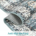 thumbnail image 3 of GlowSol 4'x6' Floral Area Rug Vintage Persian Distressed Rug Non-Shedding Non-Slip Throw Rugs Soft Foldable Rug for Home Decor, Greenish Blue, 3 of 6