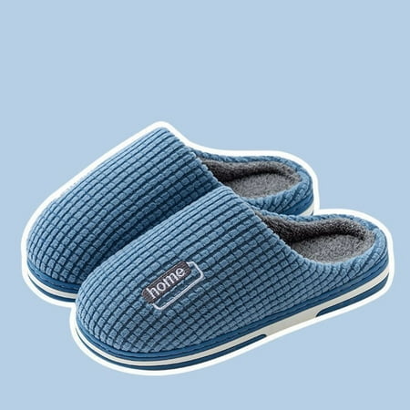 

Home English Men Slippers Autumn And Winter Indoor Fashion Comfortable Flat Bottom Warm Non Slip Blue 10