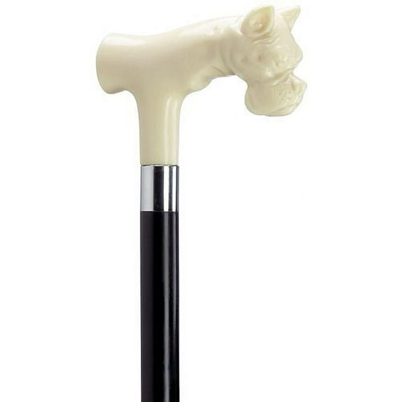 Walking Cane Bulldog Head Derby Handle Black Maple Cane With Ivory Color Handle