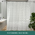 thumbnail image 6 of Premium EVA Waterproof Shower Curtain Liner, Durable Bathroom Shower Curtain with 12 Hooks and 3 Magnets, 72 x 72 inches, Clear Geometric, 6 of 6