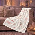thumbnail image 6 of Sweet Lambs Pink Florals bedroom, Playful Botanical Garden Scene, Warm Flannel Blanket for Sunroom and Reading Nook, Garden Lovers Valentine's Day Gift, Artistic Home Decor, 6 of 9