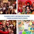 thumbnail image 3 of White ABS Party Glasses for Fun Photo Props and Playing Cards Supplies 2 Pieces, 3 of 8