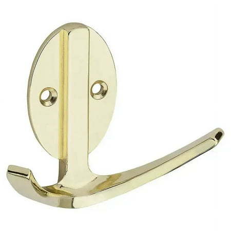 

National Hardware N807-006 S807-073 Modern Double Robe Hook 3 Inch Polished Brass (Case of 5)