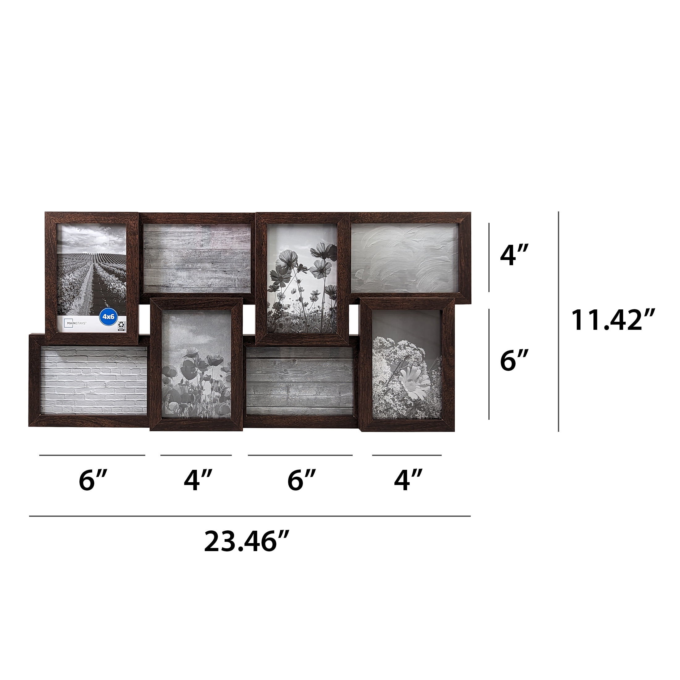 Mainstays – 4x6 Picture Frame – Brown Gallery 8 Photo Linear Program Wall Photo Frame