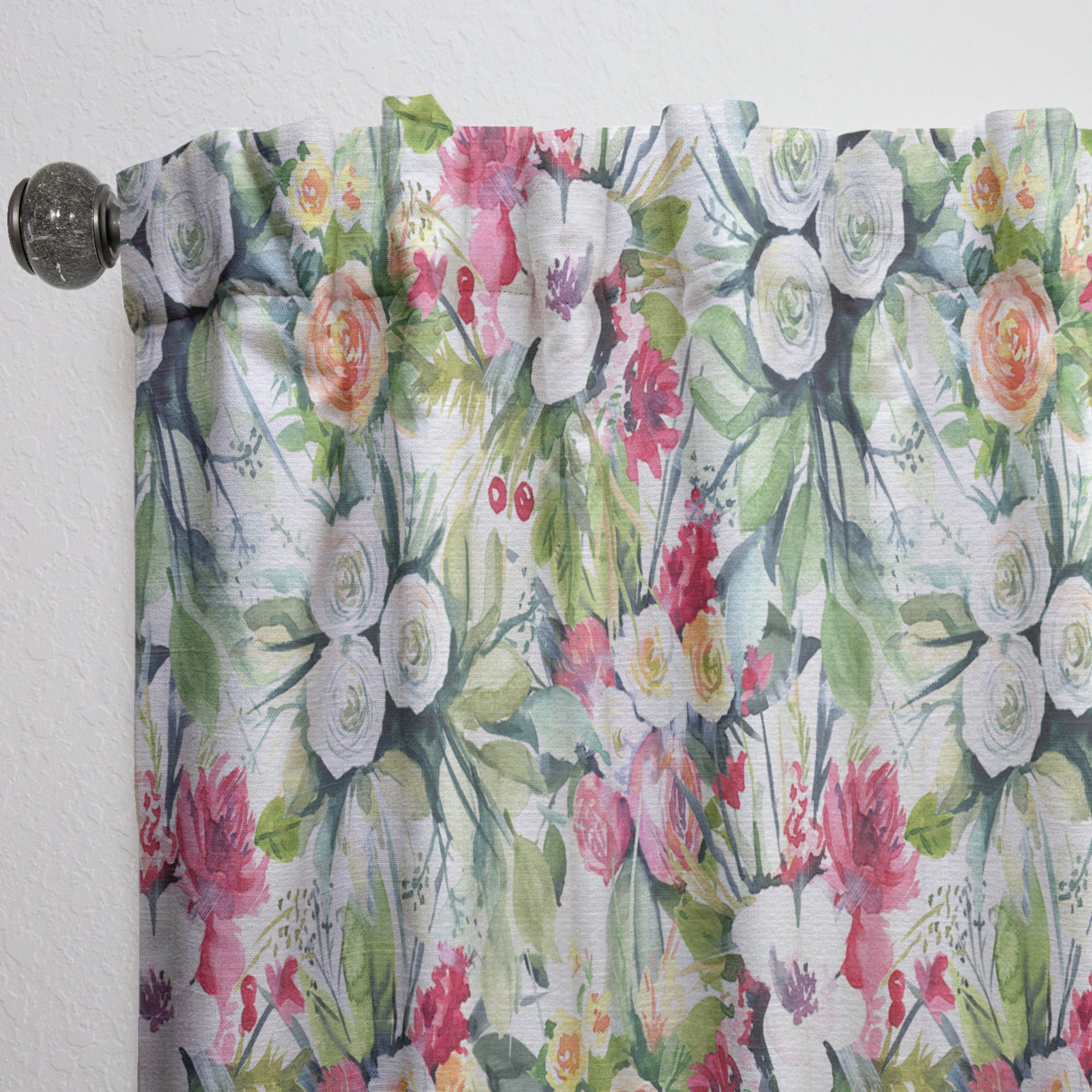Designart 'Blossom Pink II' Floral Curtain Panel