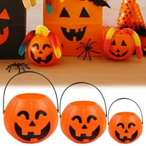 Lwlmwt Halloween Decor,Plastic Pumpkin Bucket Halloween Pumpkin Or Treat Buckets For Kids,Fall Decorations for Home