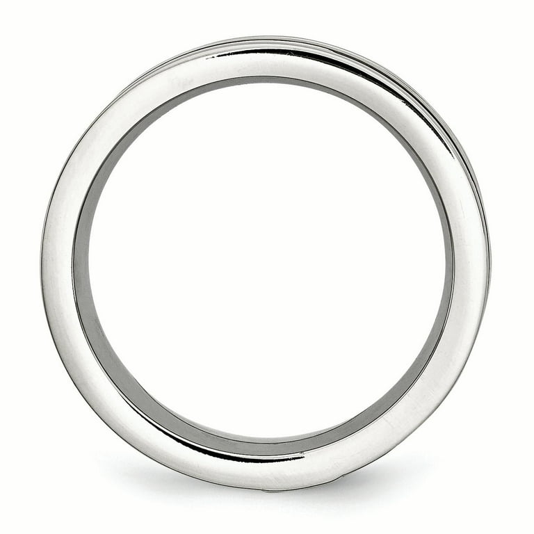 Stainless Steel Brown IP-Plated Brushed Finish Diamond 8mm Polished Band Stainless Steel Brown IP-Plated Brushed Finish Diamond 8mm Polished Band