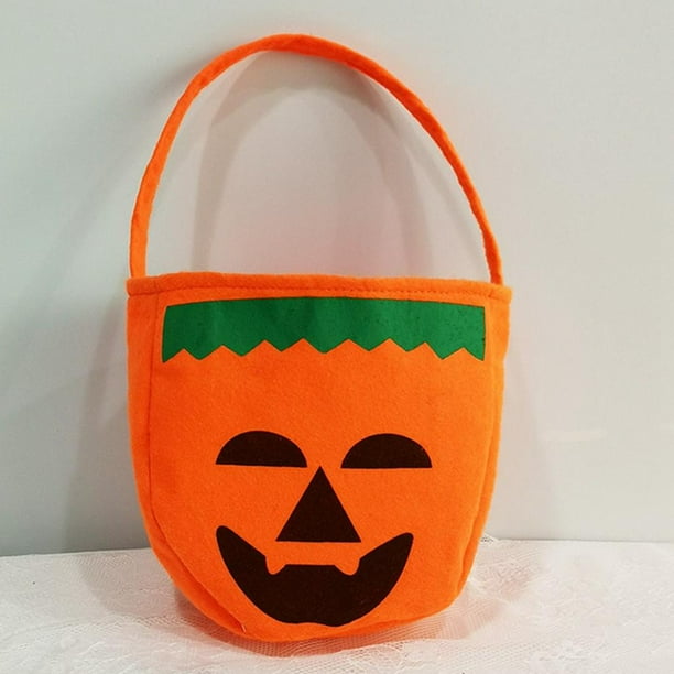 Bolsa de calabaza de Halloween portátil, accesorios estéreo no tejidos, bolsa de dulces, mochila de hombro, regalo del día de Halloween, 12-15cm