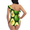 thumbnail image 5 of Sikiie Avocado Print Women One Piece Swimsuits Tummy Control One Shoulder Bathing Suits Ruffle Swimwear, From S to XXL-Medium, 5 of 6