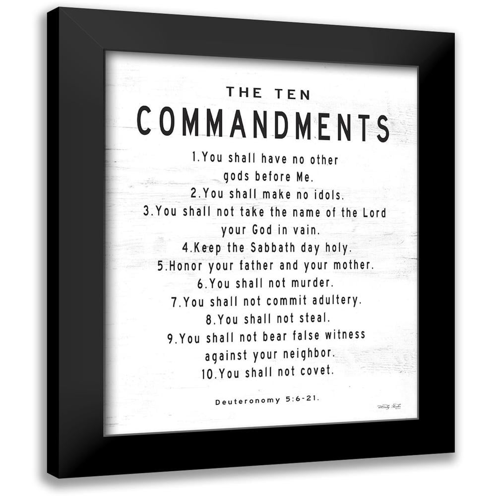 Jacobs Cindy 12x14 Black Modern Framed Museum Art Print Titled - The Ten Commandments