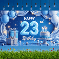 thumbnail image 4 of Blue Theme Happy 23rd Birthday Banner Decorative Elements for Birthday Celebration Party Decoration Indoor Event, 4 of 8