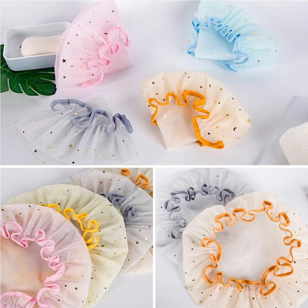 "Waterproof Hat Protect Lady Hair Bath Shower Care Salon Cap "