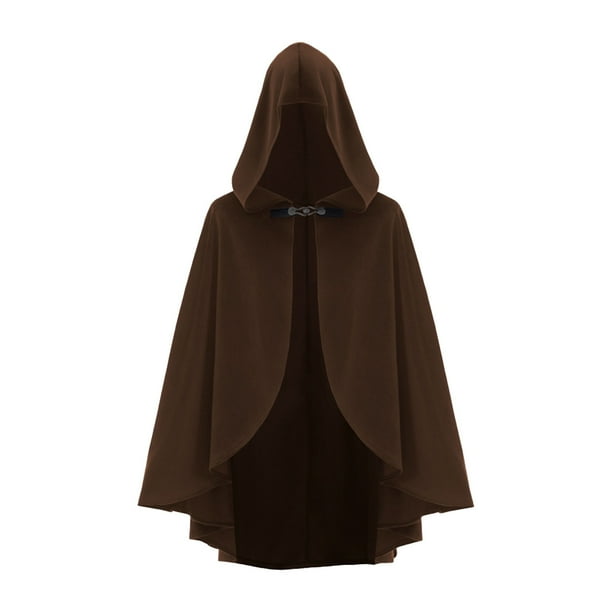 Disfraz medieval para hombre, disfraz de rol para Halloween, capa de longitud media, capa para hombre