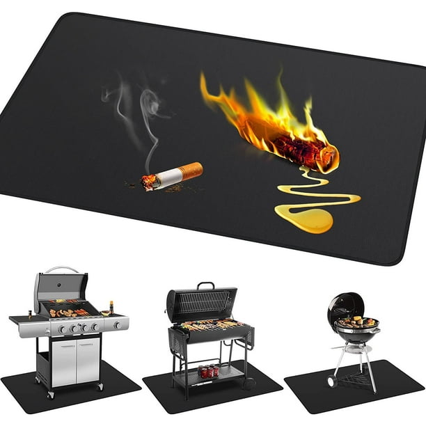 60*42in grill mats for outdoor grill，Large Under Grill Mat for Outdoor