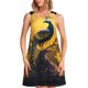 thumbnail image 1 of Disketp Elegant Gold Leaf Peacock para Vestido sin Mangas para Mujeres, Vestidos de Verano para Mujeres, Casual y Holgado para la Playa, 1 of 7