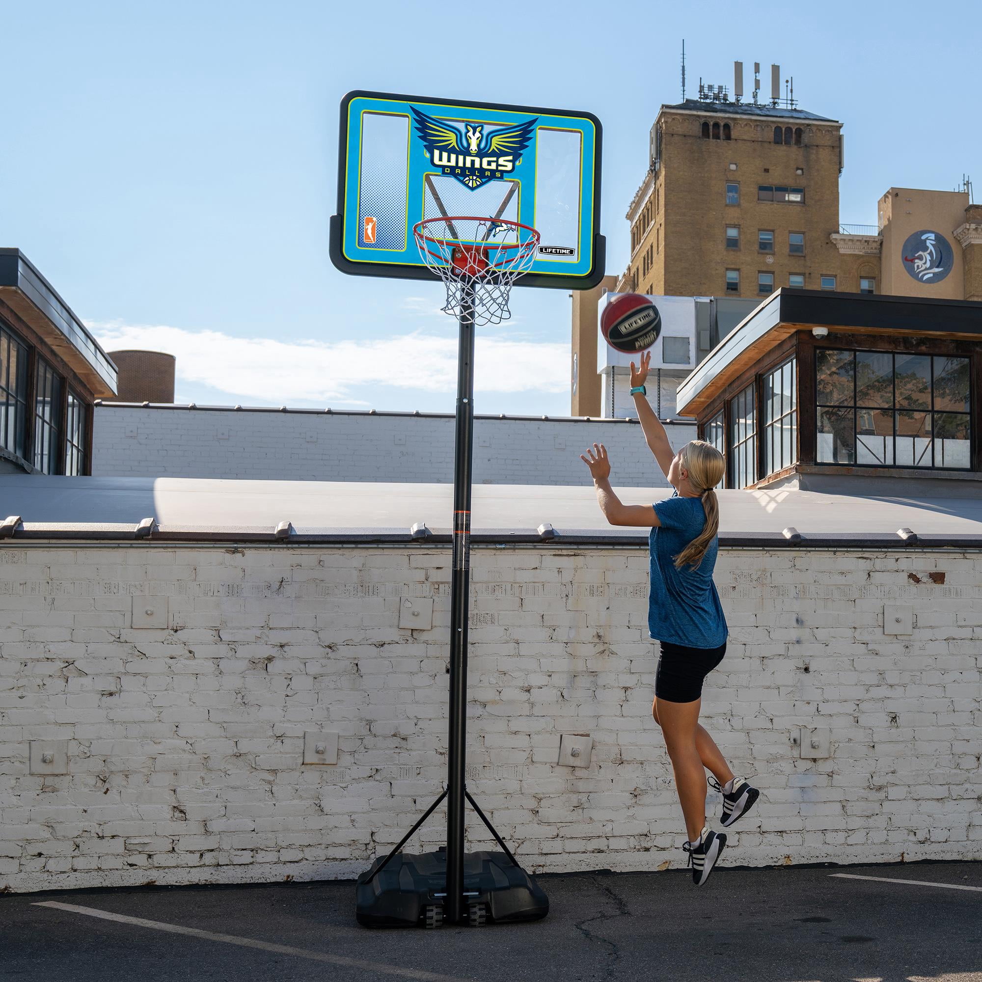 Lifetime WNBA Dallas Wings 44" Portable Basketball Hoop with Wheels - 7.5 to 10 Ft Adjustable Height