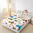thumbnail image 4 of Manfei Tractor Machinery Truck Queen Sheet Sets, Construction Vehicle Flat Sheet, Teens Boys Girls Kids Queen Fitted Sheet, Ultra Soft Home Decor, 4pcs, 4 of 7