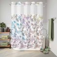 thumbnail image 6 of No Hook Shower Curtain, Colorful Butterflies Shower Curtains for Bathroom with See Through Top Window, Spring Modern Abstract Gradient Animals Waterproof & Washable Bath Curtain 60"x72", 6 of 9