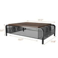 thumbnail image 5 of 16.85" Metal Desk Monitor Stand Riser with Organizer Drawer, Black and Brown Rustic Monitor Riser for Computer, Laptop, Small Printer, 5 of 7
