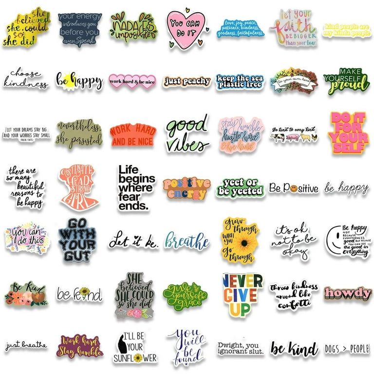  LOVELYLIFE Motivational Inspirational Stickers, 300PCS Positive  Quote Stickers Waterproof Vinyl Stickers for Water Bottle Laptops for Adults  Students Teachers Employees : Toys & Games