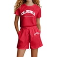 thumbnail image 5 of WELOIJEVBE Girls Spring Summer Two Piece Set Athletic Active Short Sleeve Performance Tops and Shorts for Child Girl Girls Clothes Size 4 Years, 5 of 5