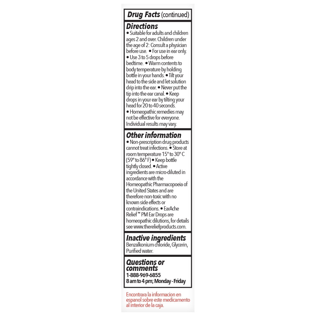 The Relief Products, Natural Ears,  Earache Relief Ear Drops, 1 Count, 0.33 oz