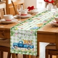 thumbnail image 5 of Green Plaid Easter Table Runner 60 Inches Long Farmhouse Dress Scarves, Blue Truck Spring Floral Bunny Animals Dining Tablerunner for Coffee Table/Kitchen Island/Party Décor, 13" x 60", 5 of 8