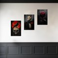 thumbnail image 3 of ZHONGYUTONG 3 Piece Gothic Canvas Wall Art Black Goth Crow Skull Pictures Set Skeleton Prints Dark Halloween Wall Decor for Bedroom Home Decor Framed (24.00" x 36.00" x 3PCS), 3 of 5