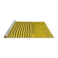 thumbnail image 2 of Ahgly Company Machine Washable Indoor Round Abstract Yellow Contemporary Area Rugs, 5' Round, 2 of 4