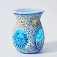 thumbnail image 3 of Mosaic Glass Oil Burner Candle Holder essential oil burner Wax Melt Home Decor Blue, 3 of 6