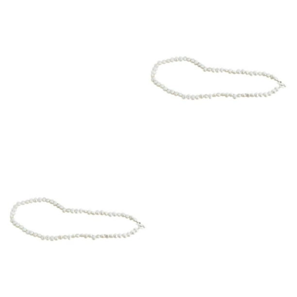 Sonducket Elegante collar de perlas con detalle de cuentas para mujer, joyería de estilo vintage, regalo para mujer, blanco, 45cm blanco 45cm 2Conjunto