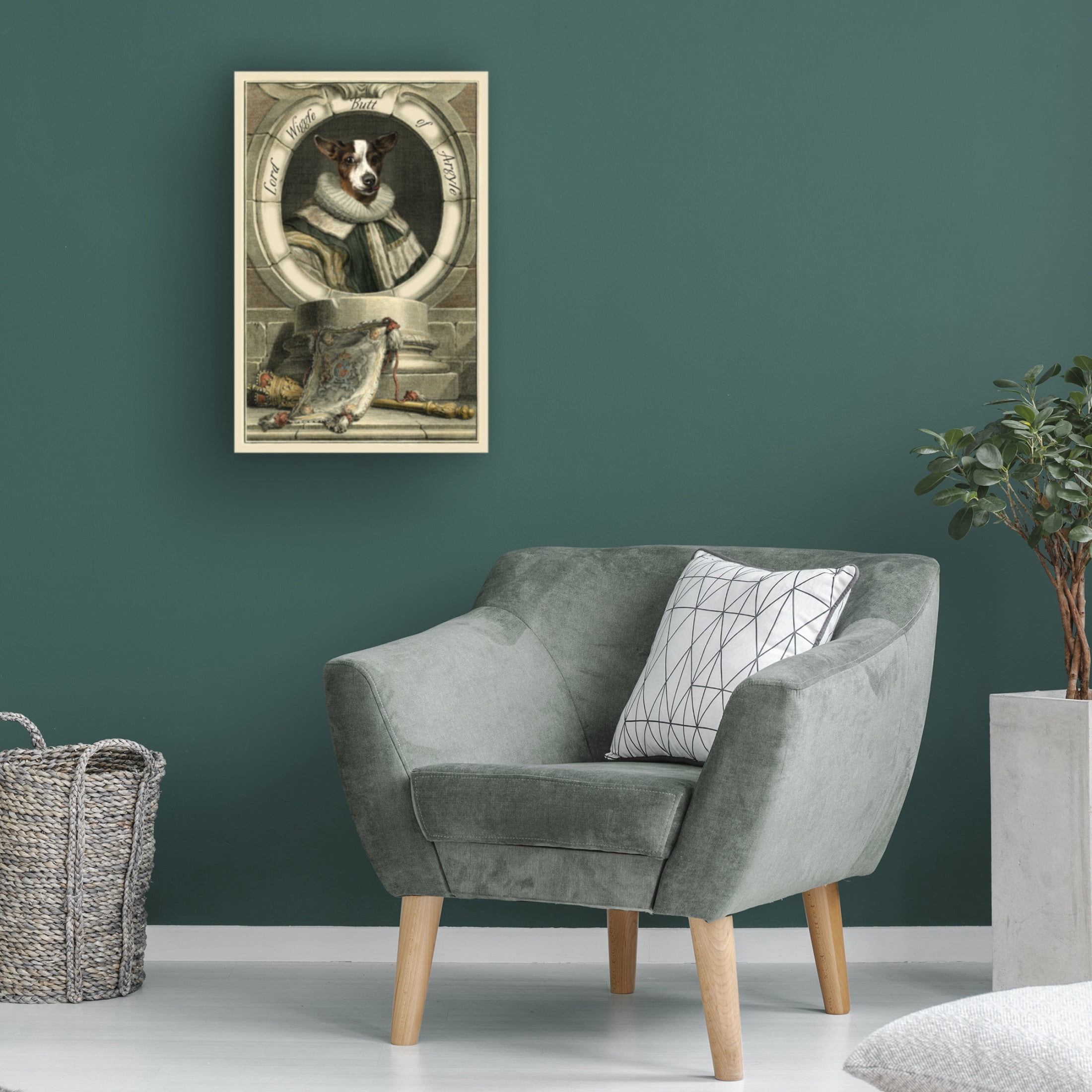 Canvas Wall Art - Alicia Longley 'Royal Dog Portrait IV' Wall Art for Living Room, Bedroom, or Office Décor by Trademark Fine Art - 22 x 32 Inches