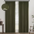 thumbnail image 1 of Cortinas Topfinel de lino verde oliva opacas, 244 cm, 100% opacas, 1 of 8