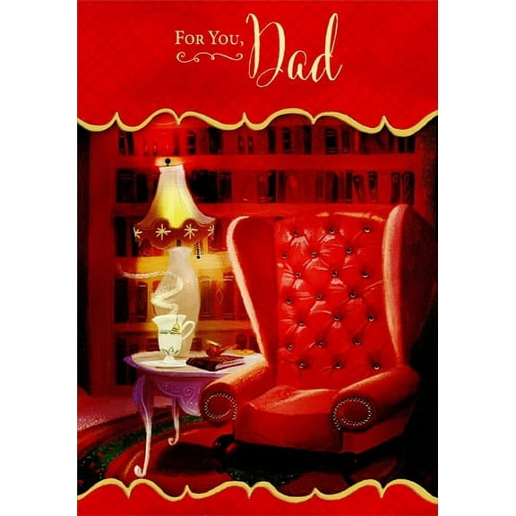 Designer Greetings Red Chair and Bookshelf: Dad Valentine's Day Card