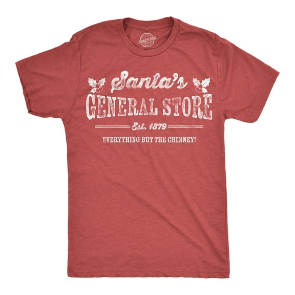 Mens Funny T Shirts Santas General Store Sarcastic Christmas Graphic Novelty Tee For Men Graphic Tees