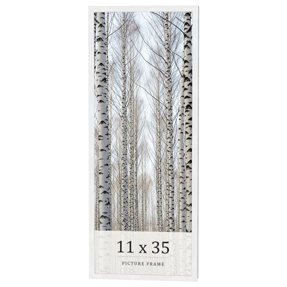 11x35 Frame White Real Wood Picture Frame Width 0.75 inches | Interior Frame Depth 0.5 inches |