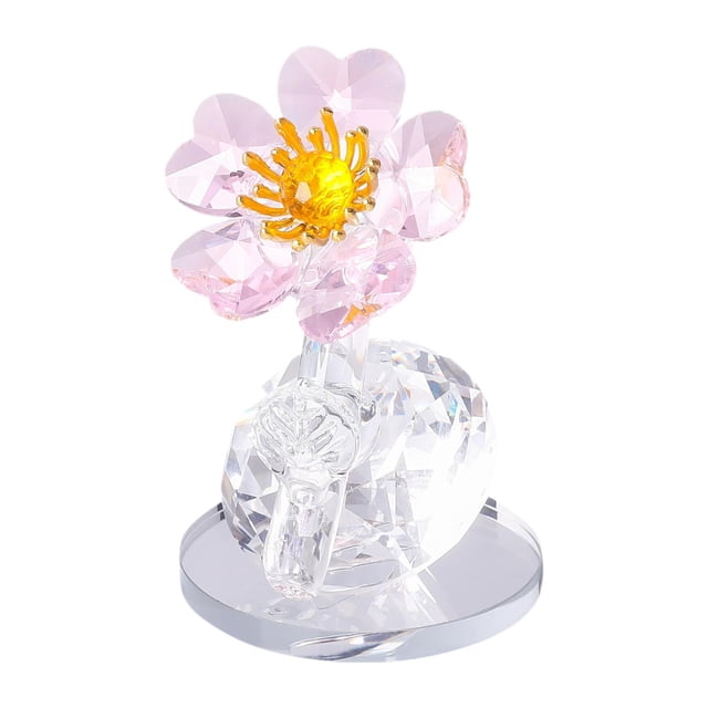 Estatua de adorno de flores, regalos presentes, escultura de regalo, estatuilla transparente para sala de reuniones, baño, coche, escritorio interior rosa