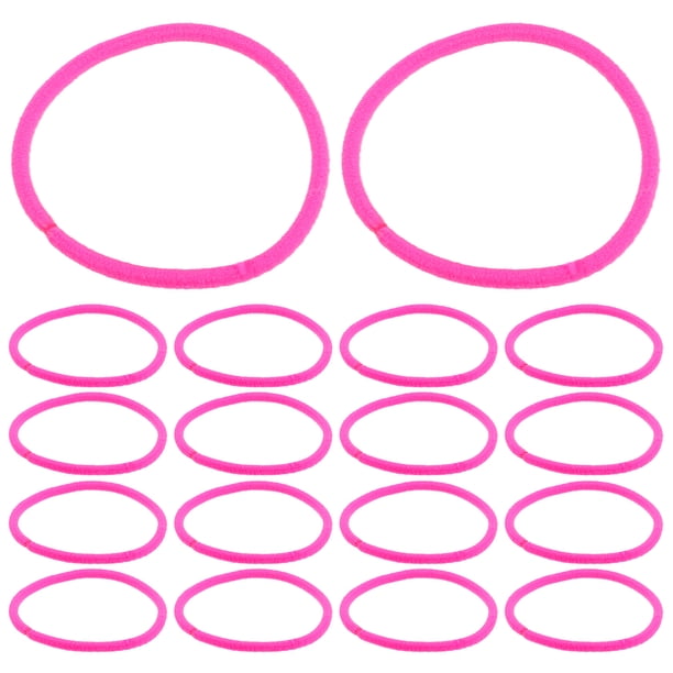 50pcs bandas de goma de nylon de alta elasticidad cola de caballo titular de lazos de pelo cuerda para adultos niños (rosa fluorescente)