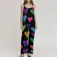 thumbnail image 3 of Fgvctg Valentine's Day Womens Overalls Wide Leg Pant Fashion Love Heart Print Overalls Sleeveless Romper Spaghetti Straps Jumpsuits Oversized Bib Overalls Sprimg Clothes With Pockets Ginger S, 3 of 4