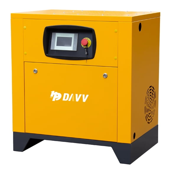 HPDAVV 460V Universal Variable Frequency Motor Rotary Screw Air Compressor - 10HP/7.5KW Three-phase compatible - 39CFM@115PSI Base Mounted Commercial Air Compressed System