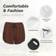 thumbnail image 4 of Balery Dark Brown Glitter Pantalones cortos deportivos para mujer con forro y dos bolsillos, elásticos, para entrenamiento, gimnasio, yoga-Medium, 4 of 7