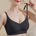 thumbnail image 2 of Swuxness Women's Push Up Wireless Bra, Womens Bras, Women's Solid Color Seamless Jelly Gel Fixed Cup Breathable Comfortable Everyday Bra Black, 34/75B, 2 of 5