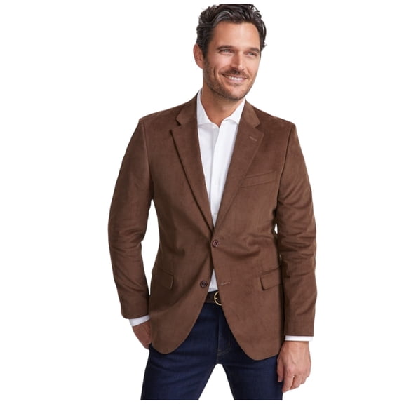 Nautica Mens Modern fit Corduroy Sport Coat Blazer 36 R Brown Solid Stretch